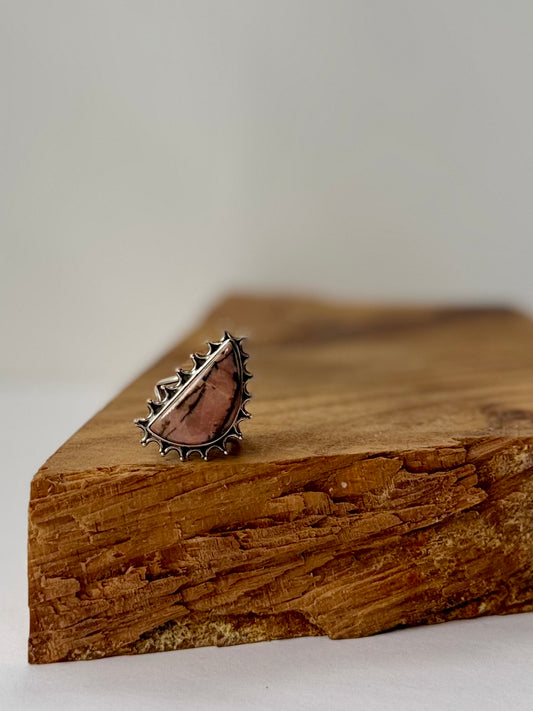 RhodoniteRing - Sterling Silver - Size 8.5