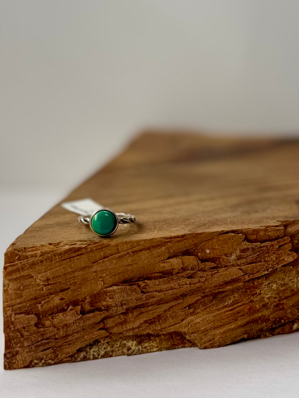 Kingman Turquoise Round Ring - Sterling Silver - Size 5.5
