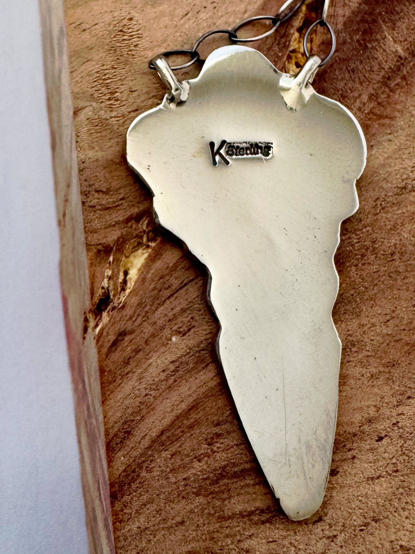 Sterling Silver Arrowhead with Horse Necklace - Native Handmade - Emerson Kinsel
