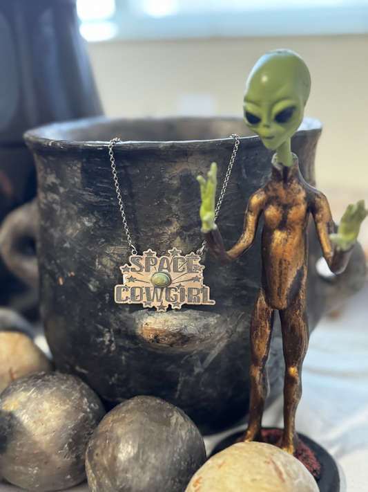 Space Cowgirl Necklace with Stone - Kingston Turquoise - Sterling Silver