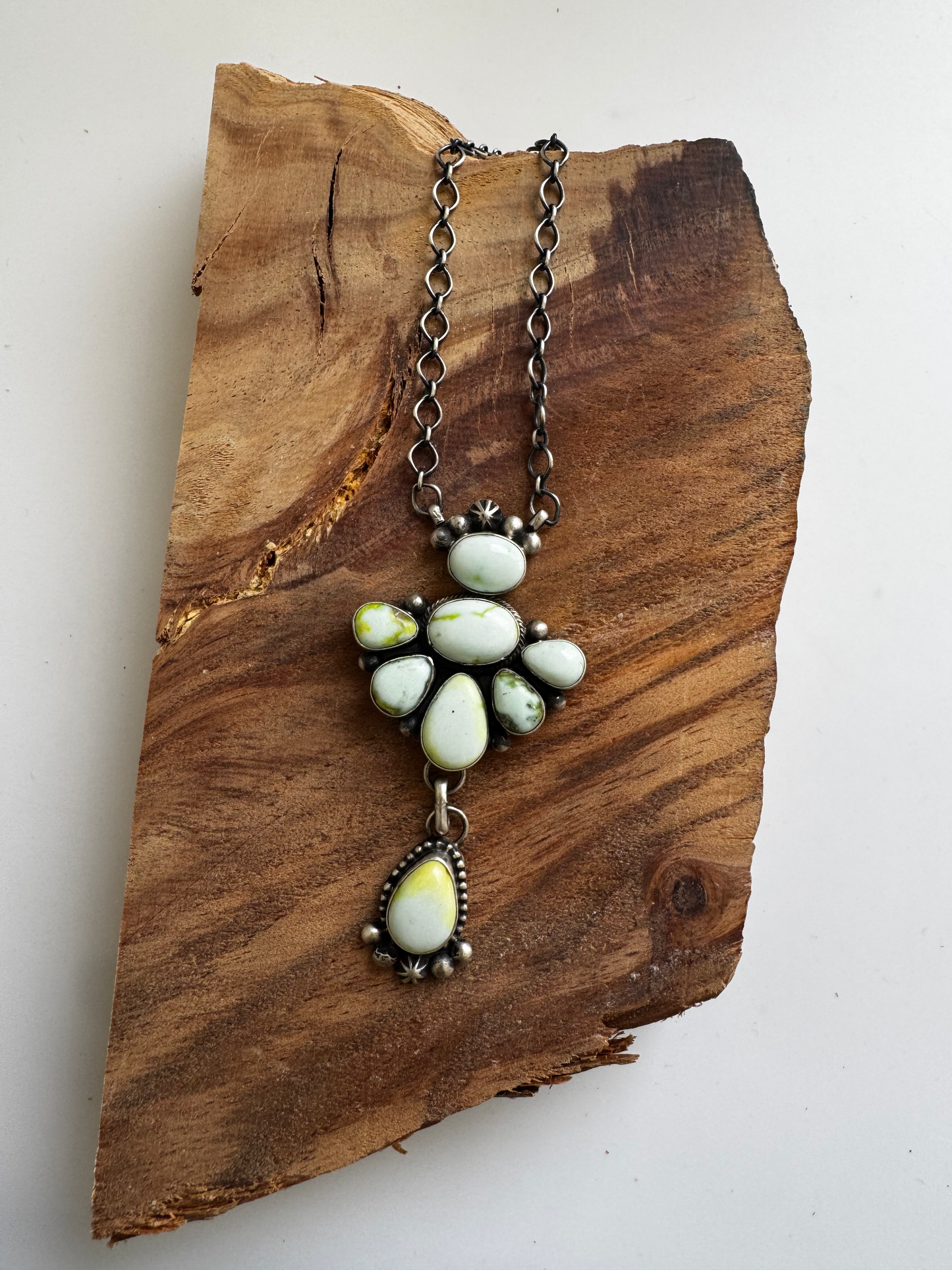 Necklace - Sonoran GoldTurquoise - Sterling Silver - Native Handmade - Lorenzo Juan (Artist)