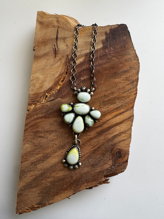 Necklace - Sonoran GoldTurquoise - Sterling Silver - Native Handmade - Lorenzo Juan (Artist)