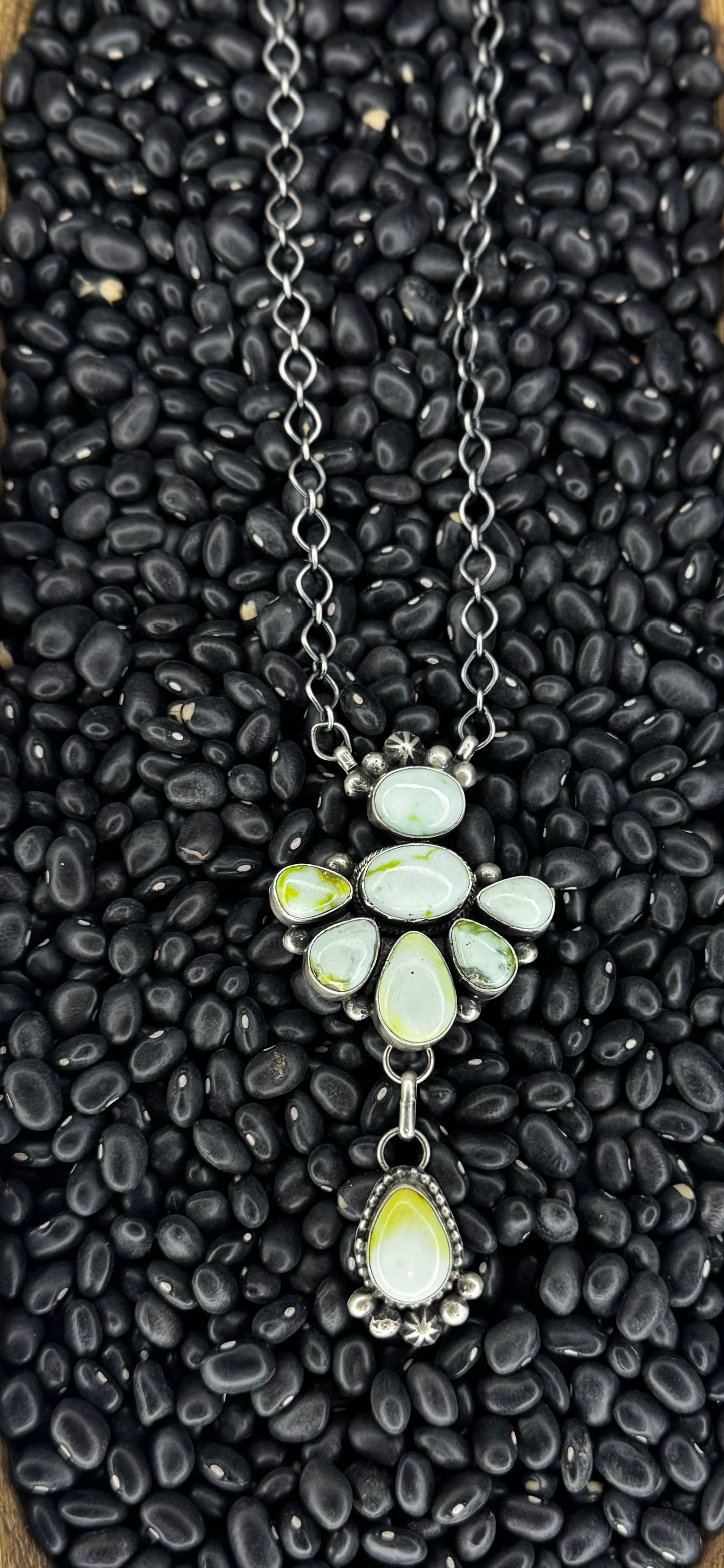 Necklace - Sonoran GoldTurquoise - Sterling Silver - Native Handmade - Lorenzo Juan (Artist)