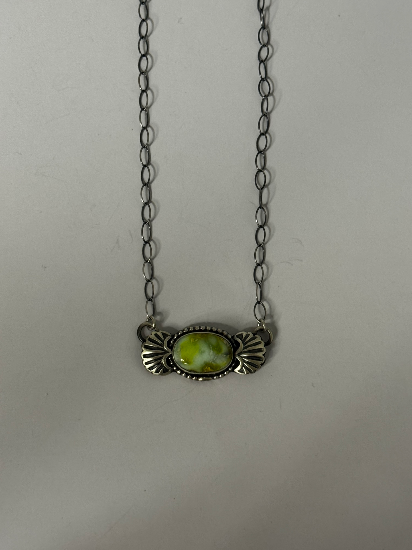 Necklace with Stone - Palomino - Sterling Silver - Native Handmade - Dan Henio (artist)