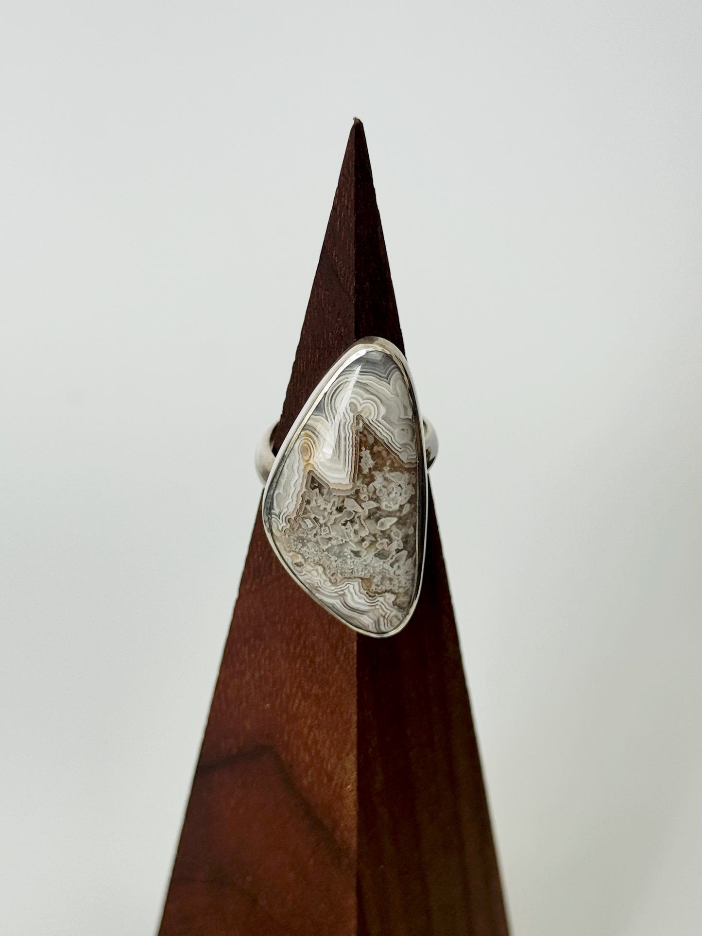 Crazylace Agate Ring - Sterling Silver - Size 7