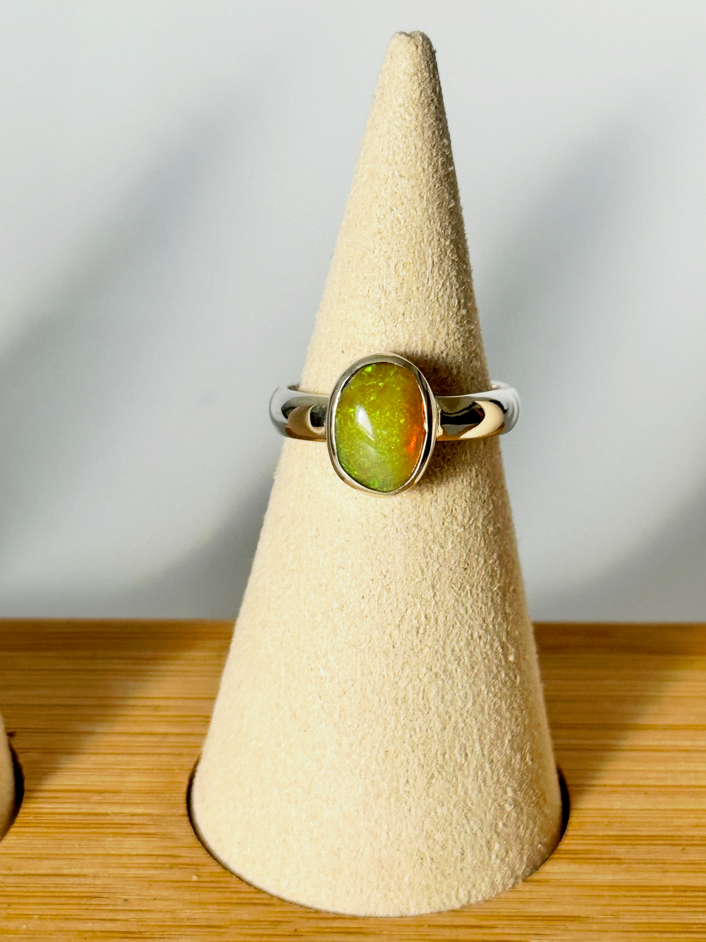 Ethiopian Opal Ring - Sterling Silver - Size 5.5