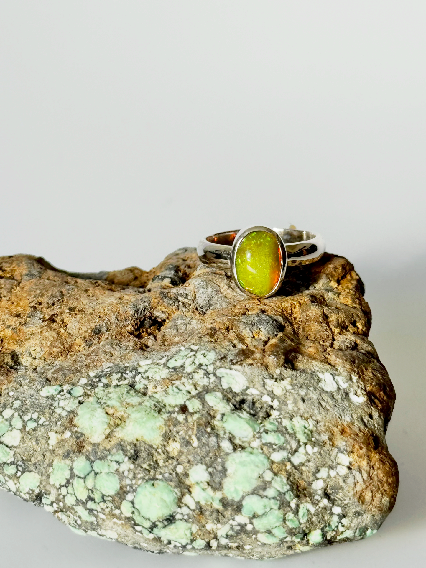 Ethiopian Opal Ring - Sterling Silver - Size 5.5