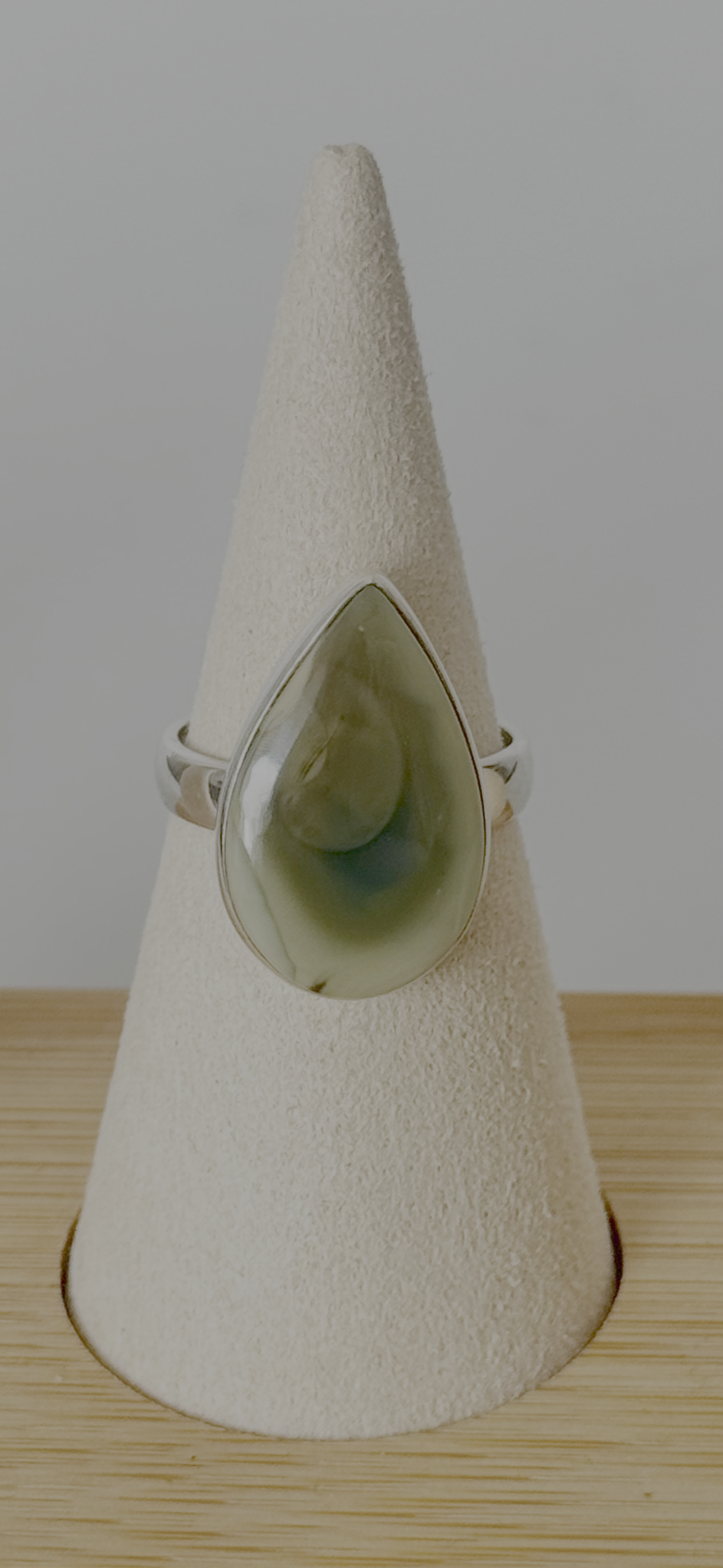 Imperial Jasper Teardrop Ring - Sterling Silver - Size 7
