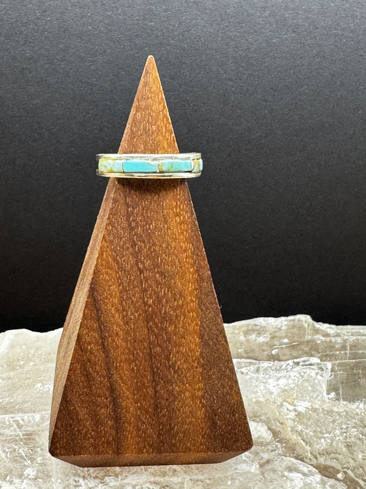 Turquoise Band Ring - Sterling Silver - Navajo Handmade - Debbie Livingston