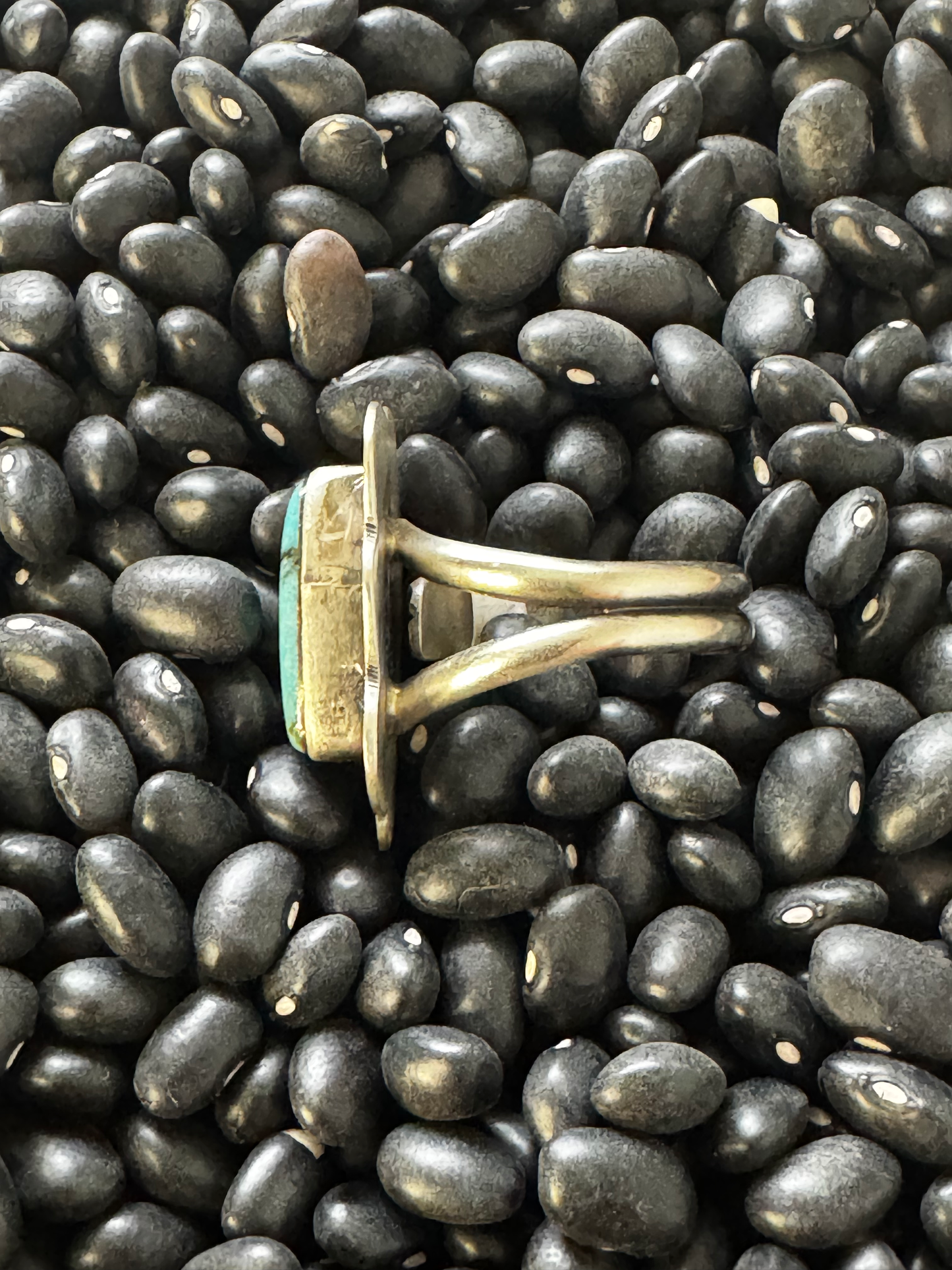 Ring - Kingman Turquoise - Sterling Silver - Native Handmade - Dan Henio (artist) - Size Adjustable