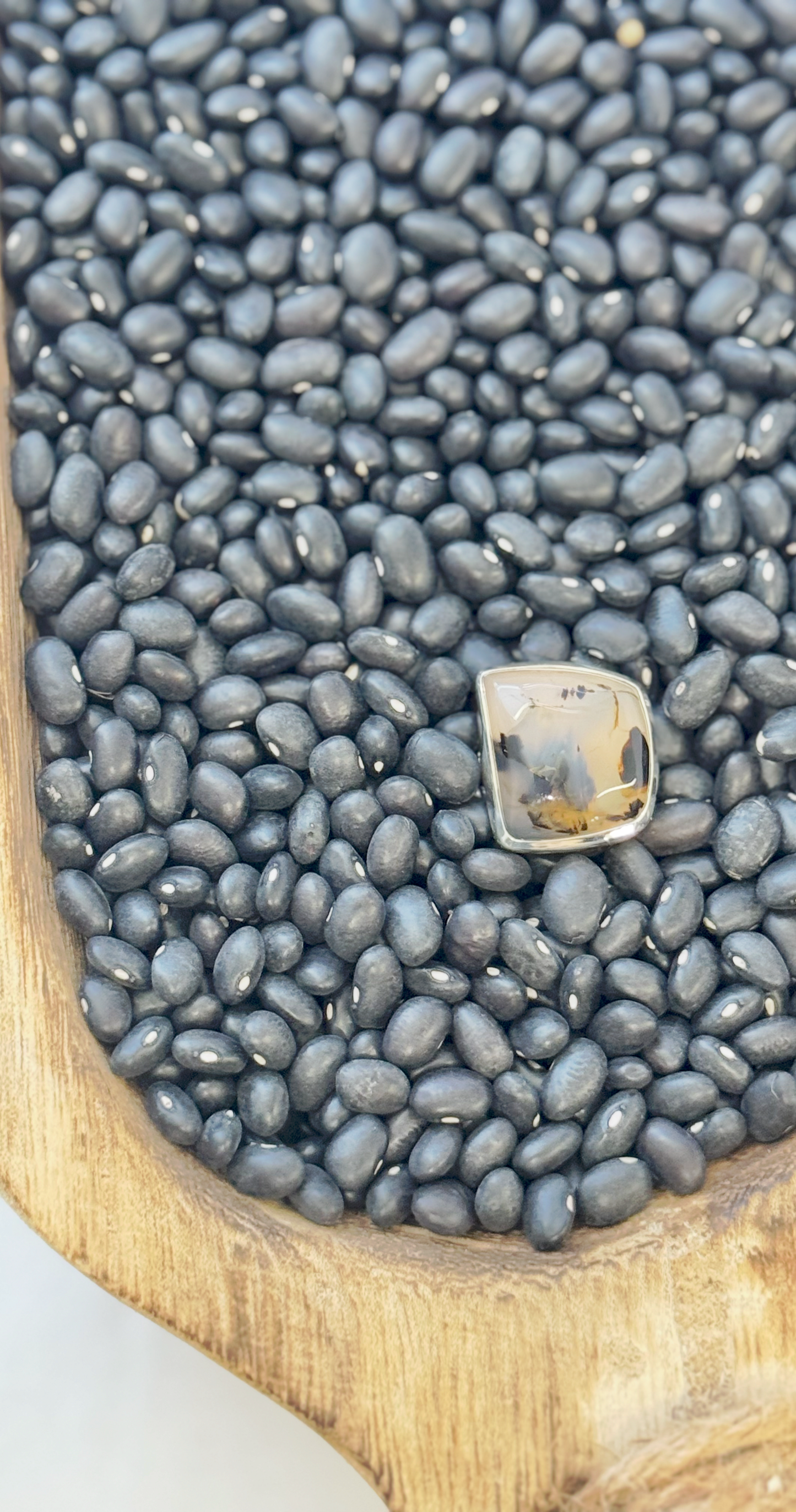 Montana Agate Square Ring - Sterling Silver - Size 10.5