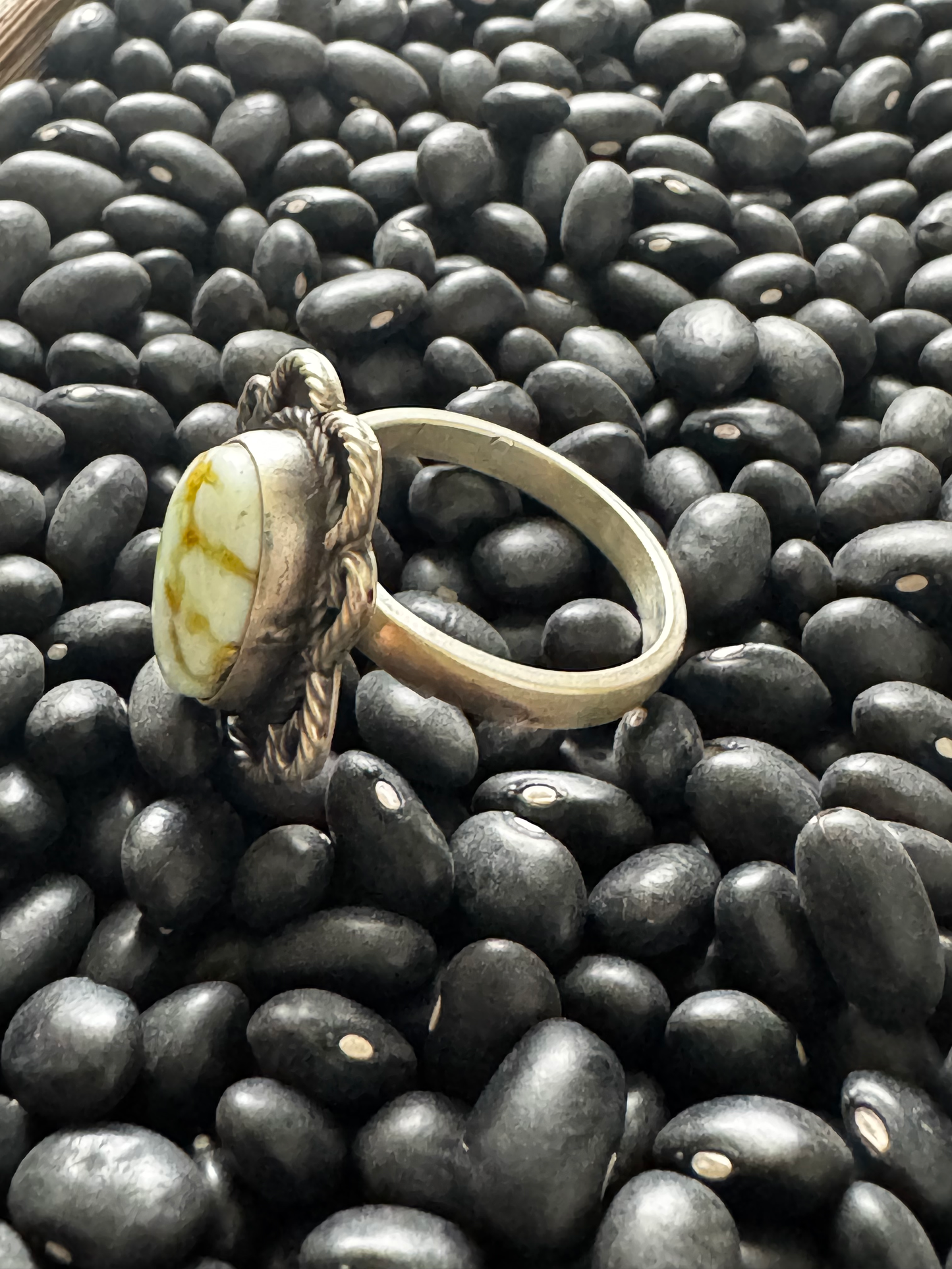 Oval Ring - Palomino Turquoise - Sterling Silver - Native Handmade - Dan Henio (artist) - Size Adjustable