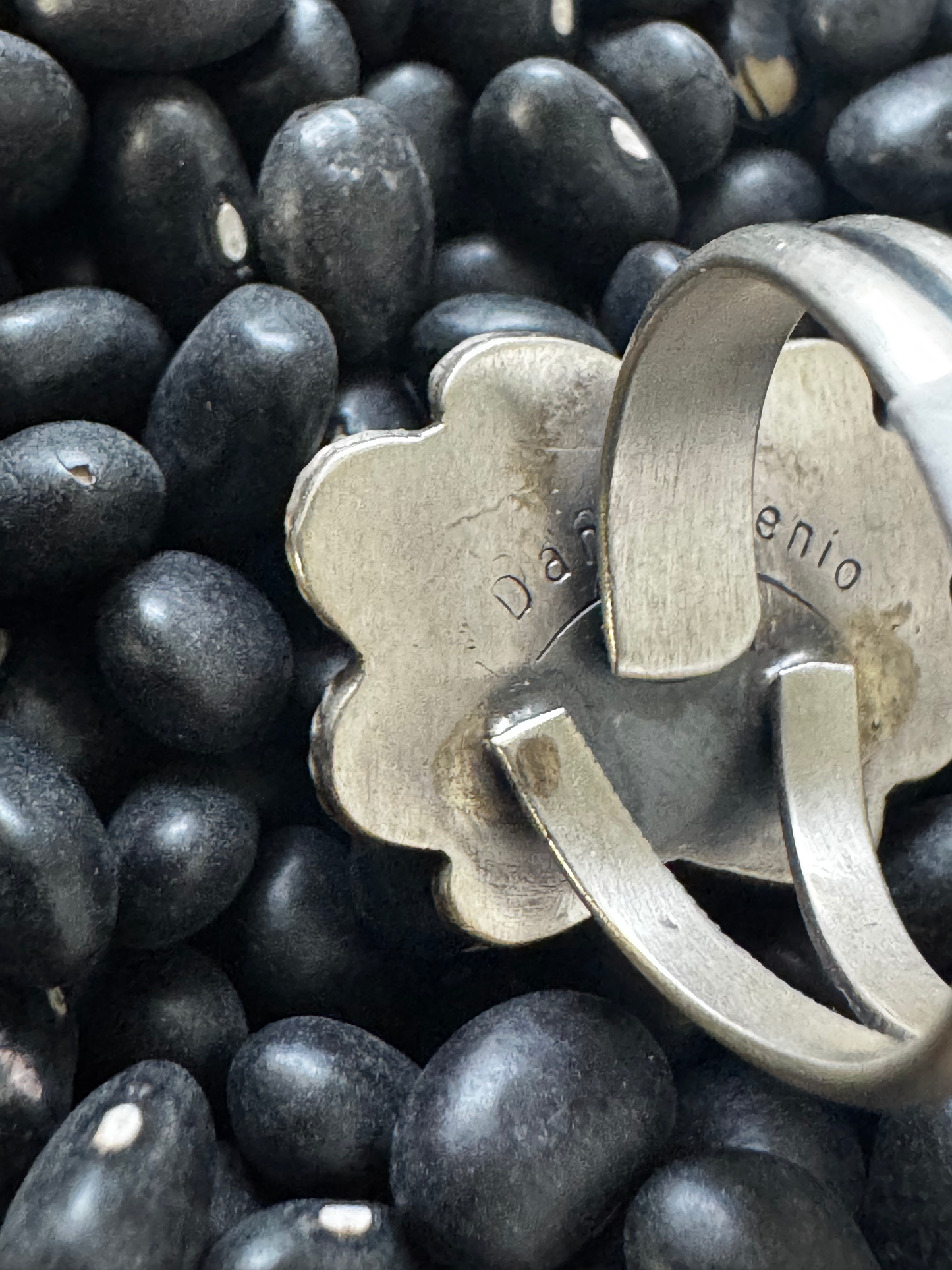Ruffle Ring - Palomino Turquoise - Sterling Silver - Native Handmade - Dan Henio (artist) - Size Adjustable
