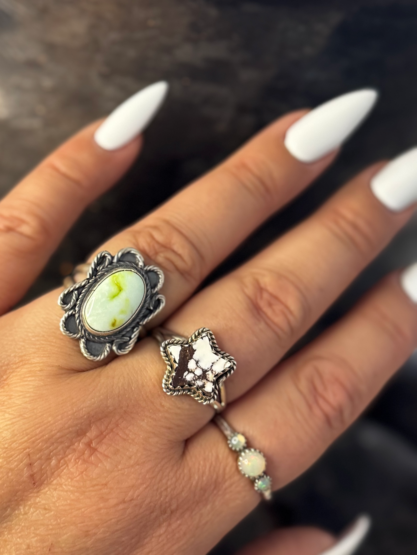 Ruffle Ring - Palomino Turquoise - Sterling Silver - Native Handmade - Dan Henio (artist) - Size Adjustable