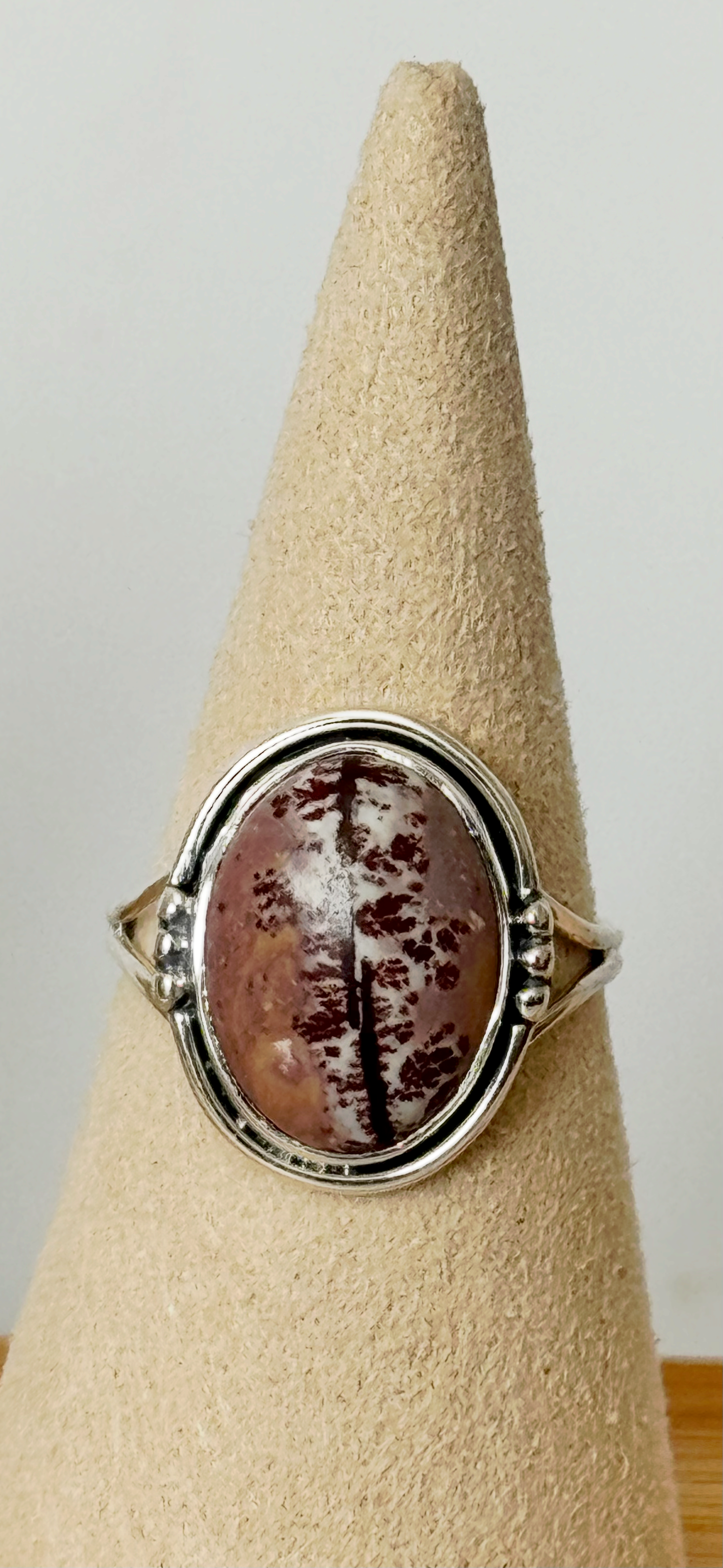 Sonoran Dendrite Oval Ring - Sterling Silver - Size 6