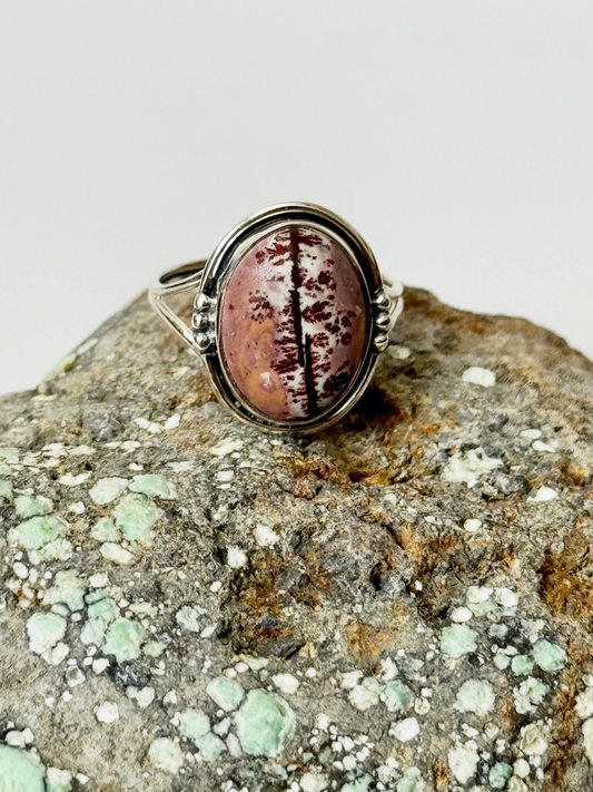 Sonoran Dendrite Oval Ring - Sterling Silver - Size 6