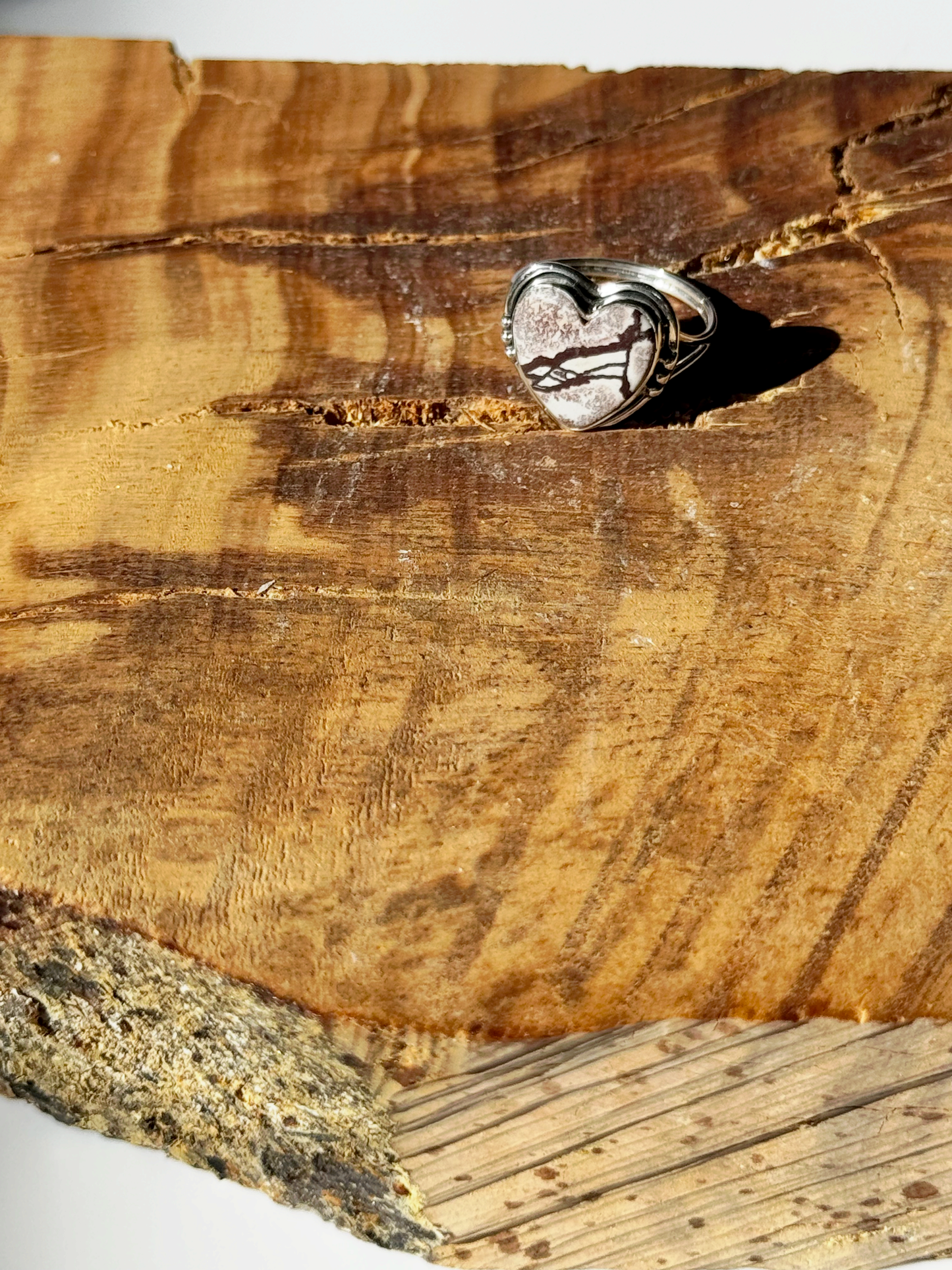 Sonoran Dendrite Heart Ring - Sterling Silver - Size 6