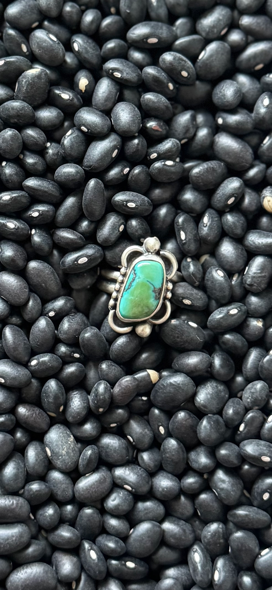 Ring - Turquoise - Sterling Silver - Native Handmade - Dan Henio (artist) - Size Adjustable
