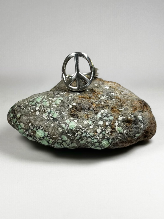 Sterling Silver Peace Ring - Size 9.5