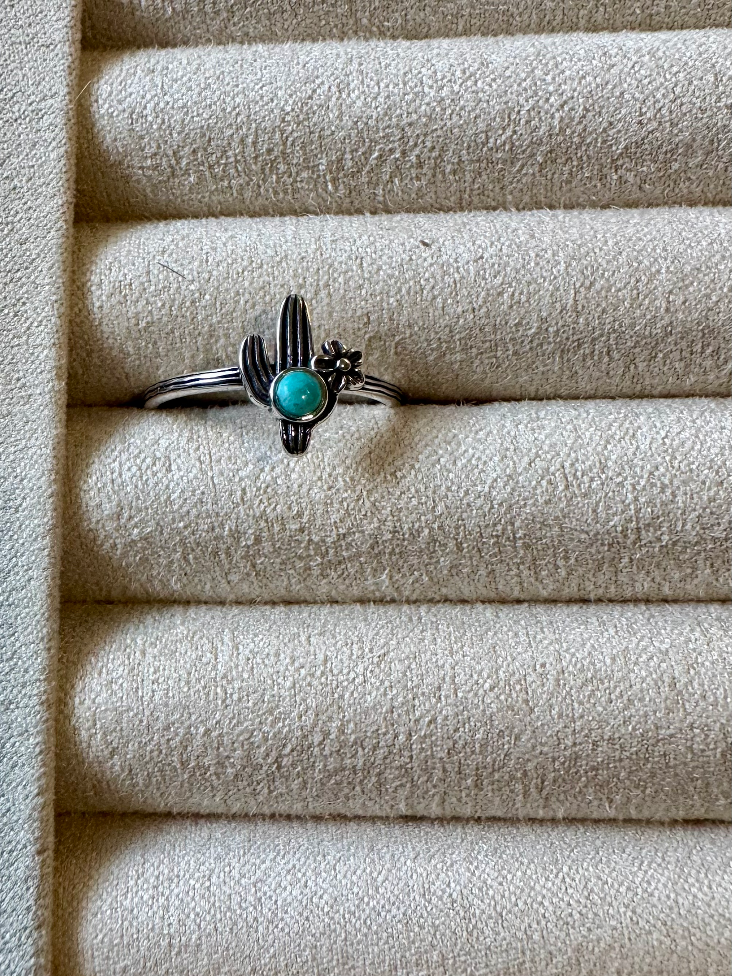 Cactus Ring with Turquoise - Sterling Silver