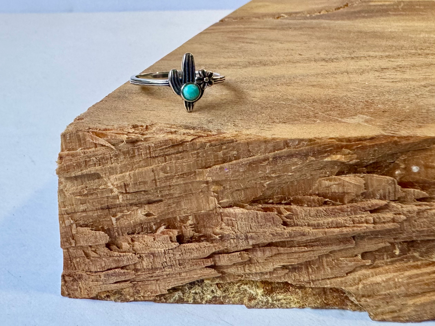 Cactus Ring with Turquoise - Sterling Silver
