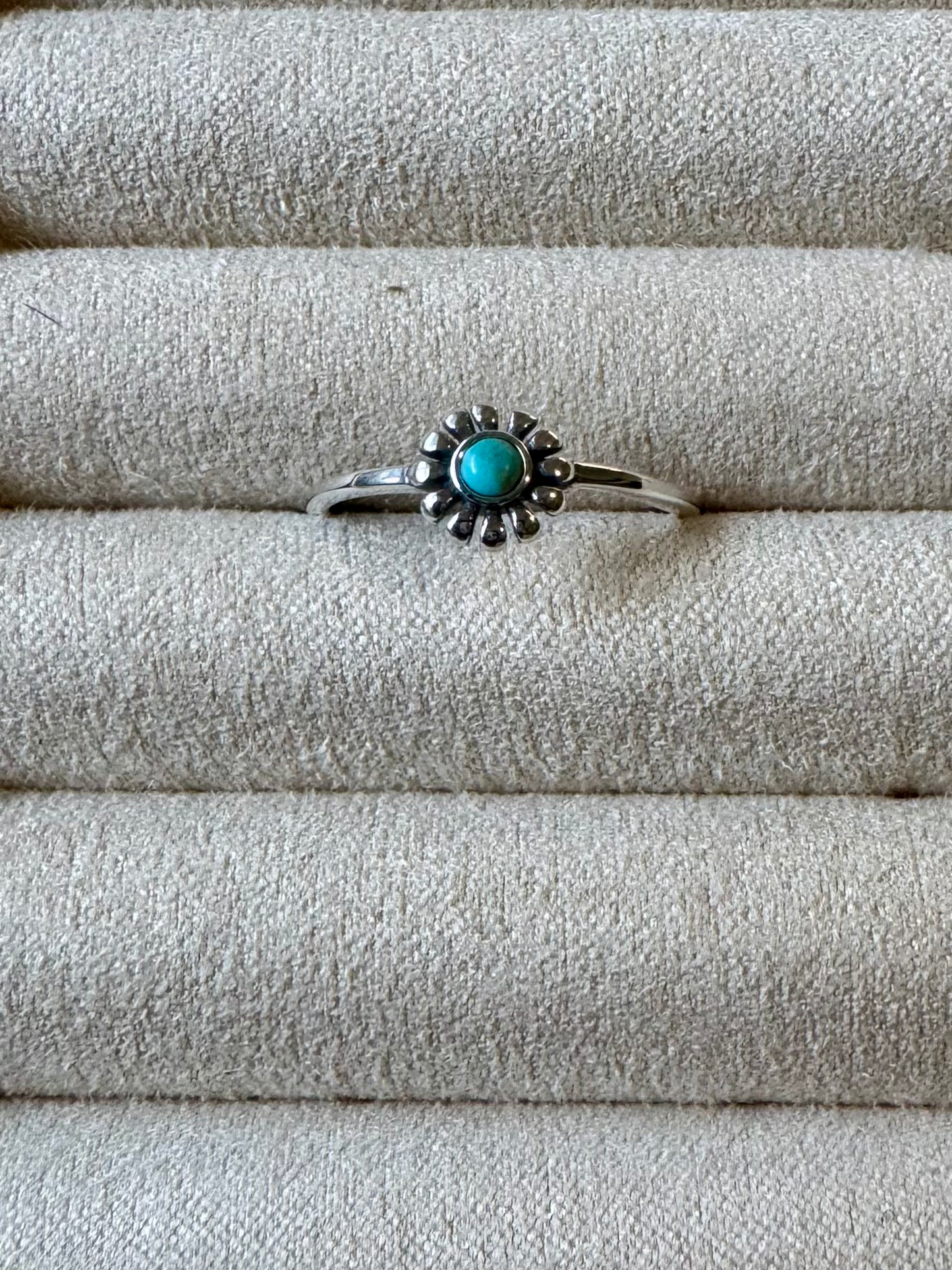 Flower Turquoise Ring - Sterling Silver