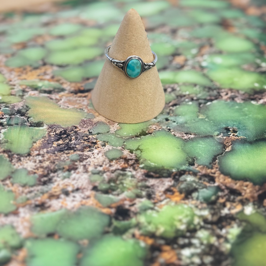 Oval Turquoise Ring - Sterling Silver