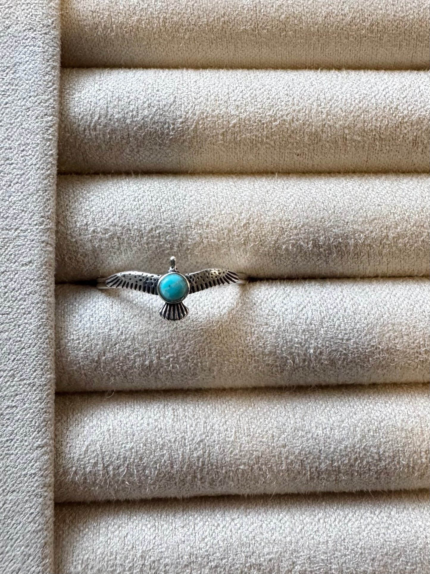 Eagle Turquoise Ring - Sterling Silver - Size 9
