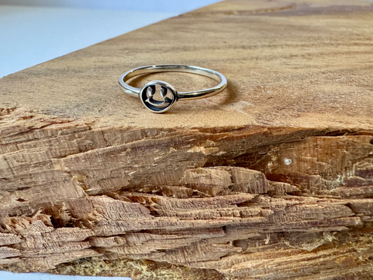 Happy Face Ring - Sterling Silver