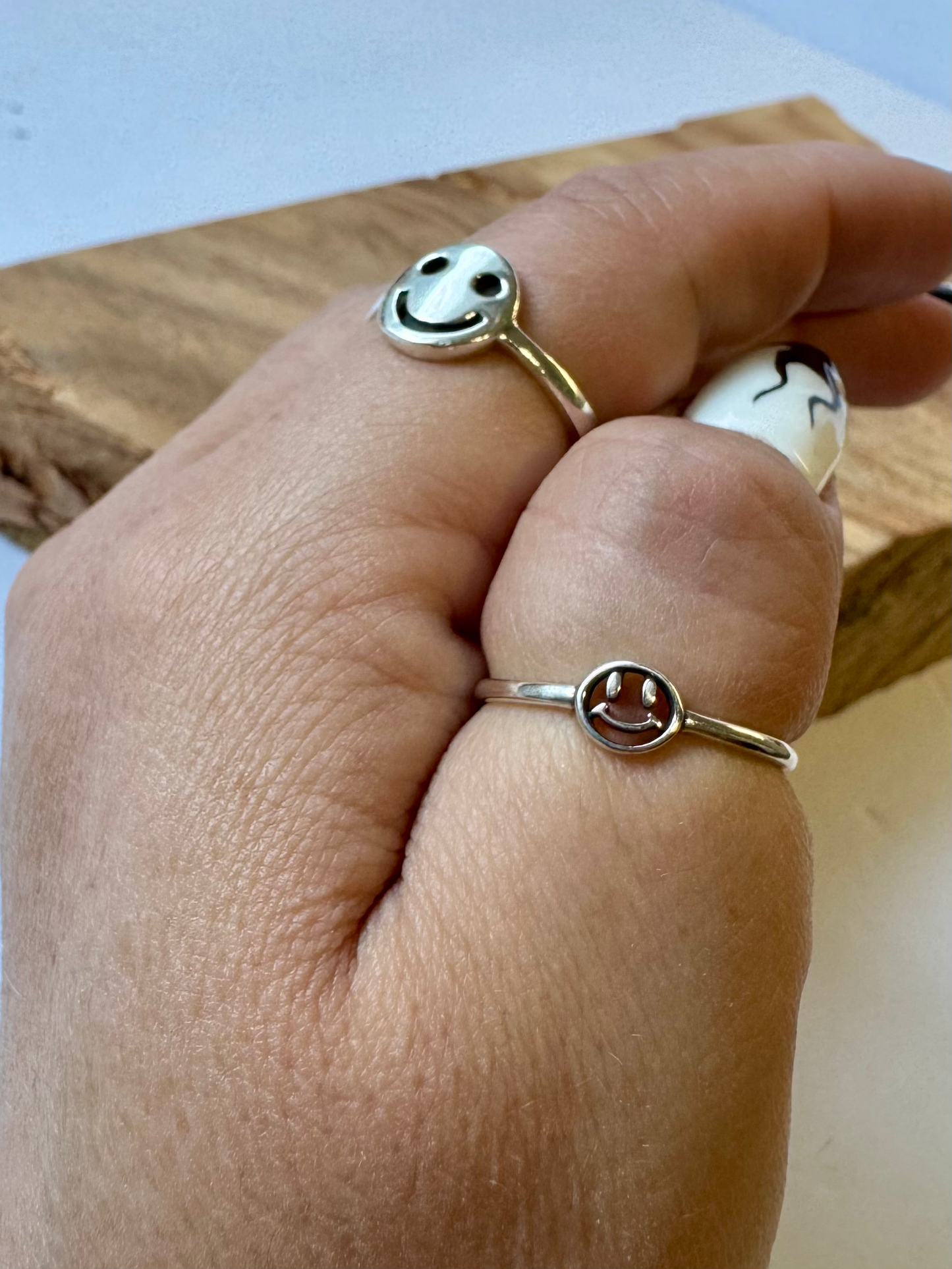 Happy Face Ring - Sterling Silver