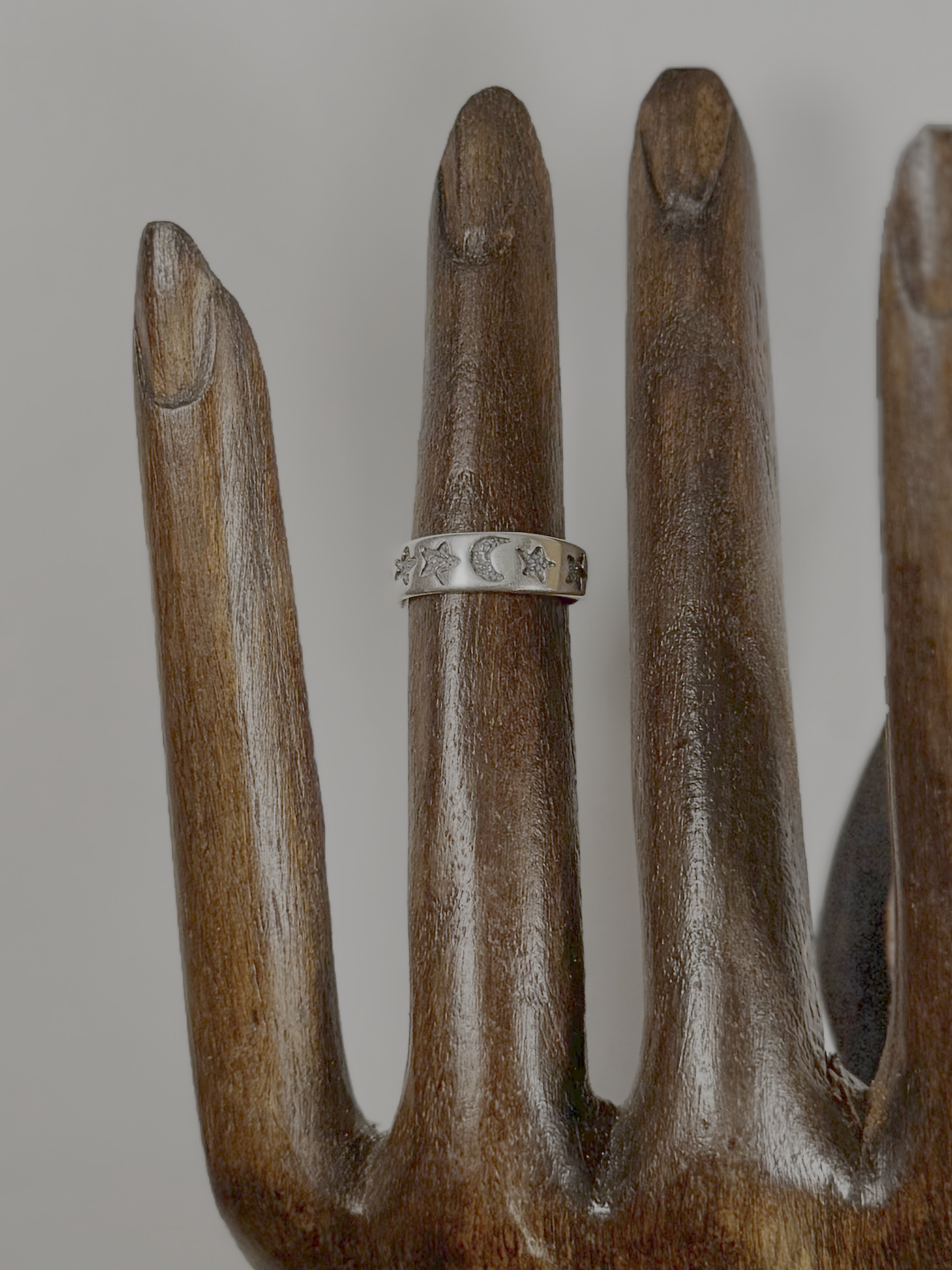 The Moon & Stars Toe Ring - Sterling Silver - Size Adjustable