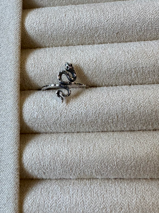 Snake Toe Ring - Sterling Silver - Adjustable