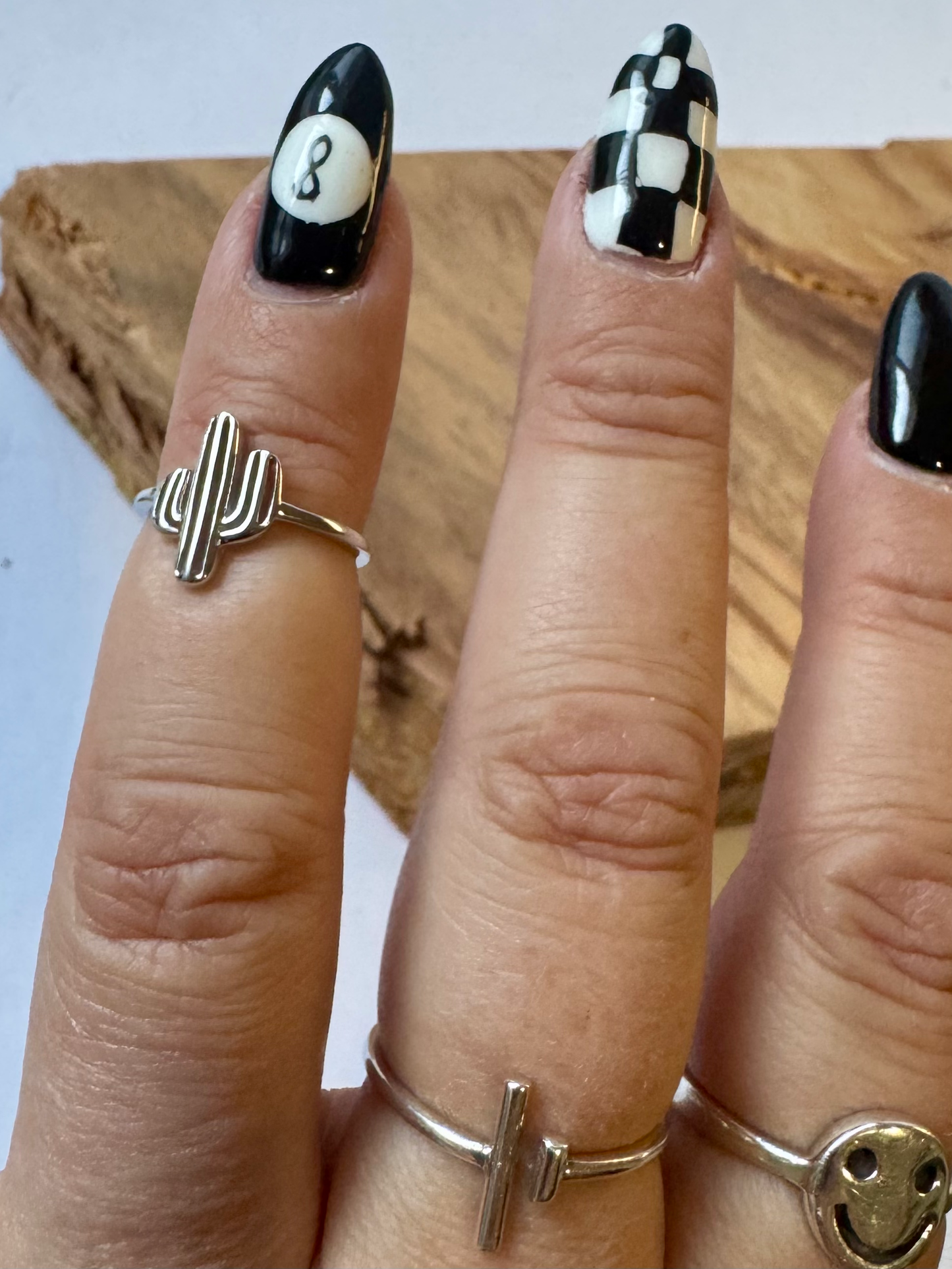 Cactus Toe Ring - Sterling Silver w/ Rhodium Plating - Size Adjustable